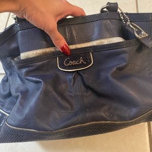 Coach blue leather purse